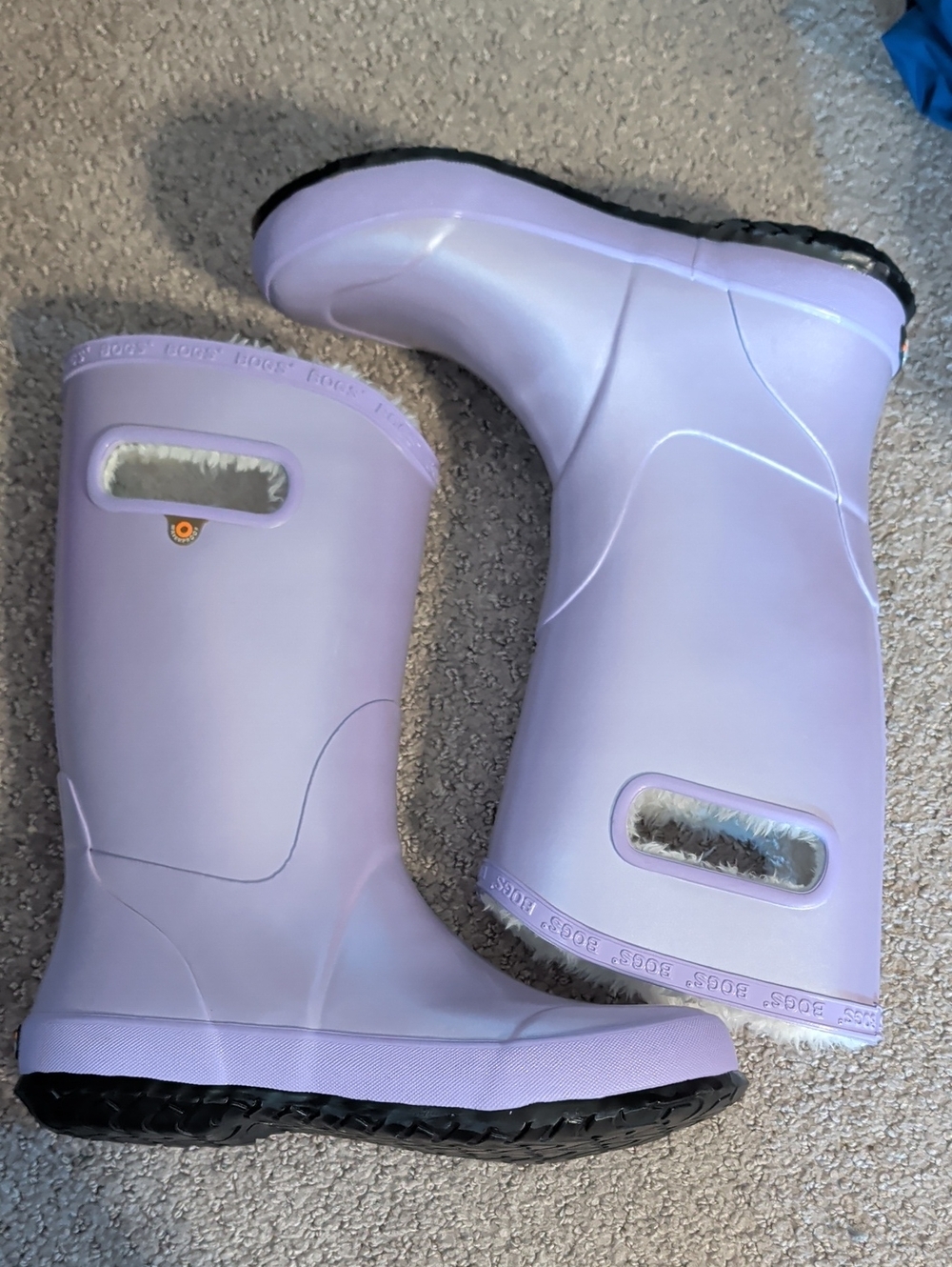 Bogs Kids' Skipper II waterproof rain boots Lilac Purple With Shimmer 4
